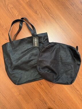 Steve Madden Black Tote with Zip Pouch